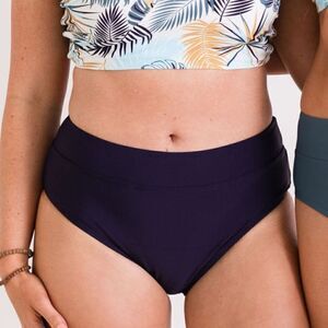 NWT PURPLE MidRise Full Coverage Briefs Bikini Swim Bottom